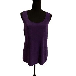 Chicos Travelers Size 2 Womens Large L Top Tank Sleeveless Stretch Slinky Shell